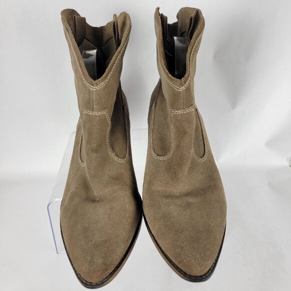 Mossimo Womens 10 Western Cowgirl‎ Bootie Leather Ankle Boots Casual Neutral - Picture 4 of 12